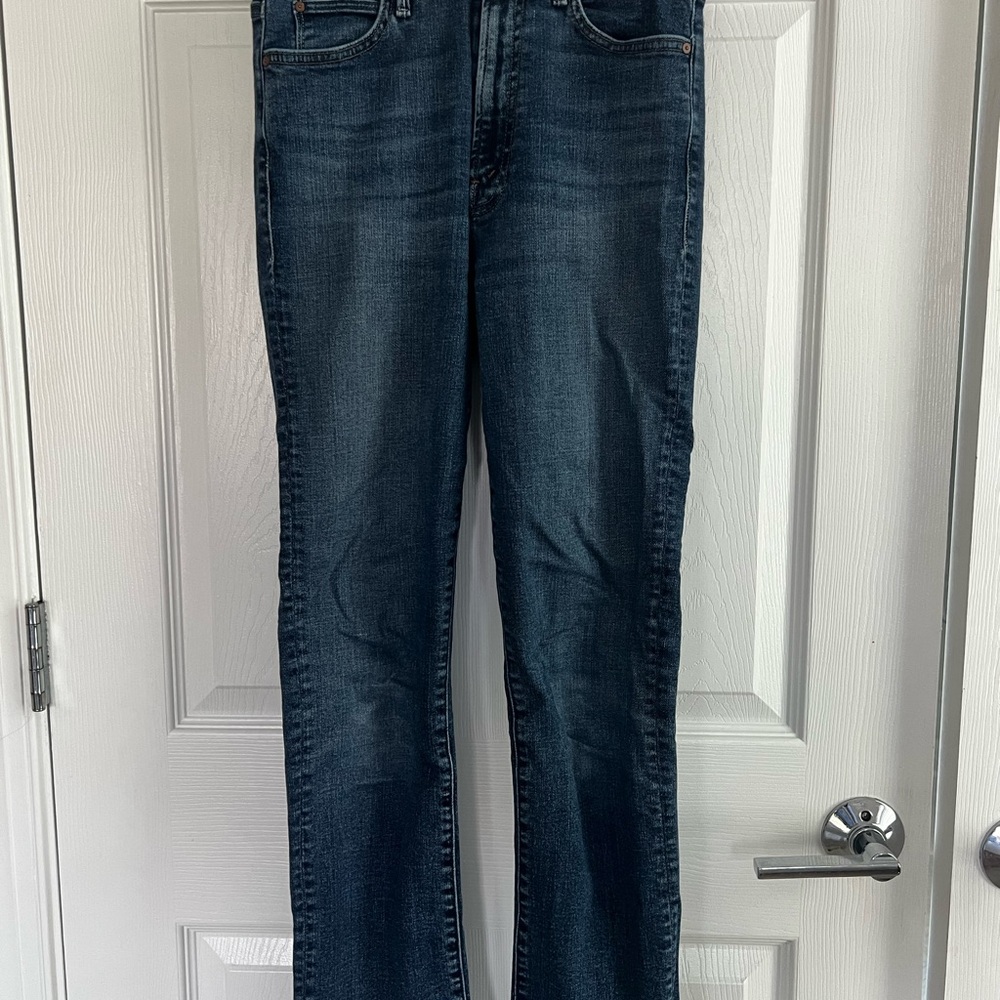 MOTHER Women's Straight Leg Jeans - Dark Blue The Swooner Rascal Ankle